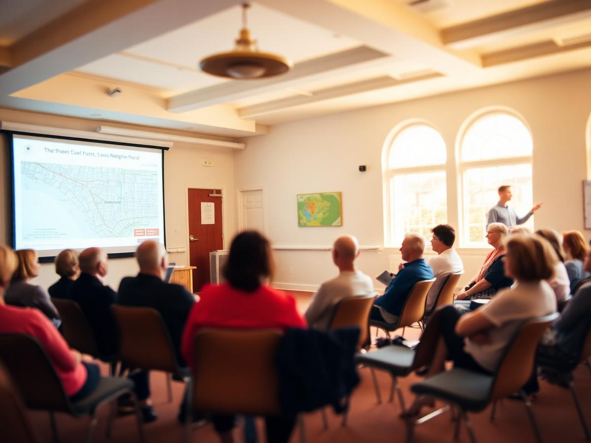 Residents attending a neighborhood climate resilience workshop